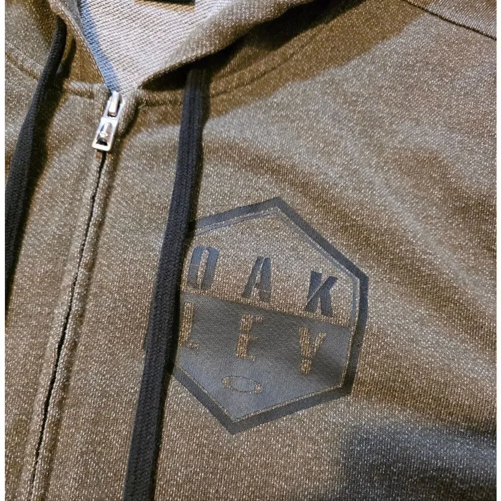 Oakley Men's Zip-Up Dark Greenish Brown Mens Large